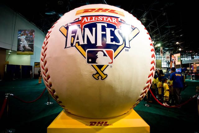 World record (certified by Guinness) baseball measuring 12 ft in diameter. It didn't seem to be made of leather.